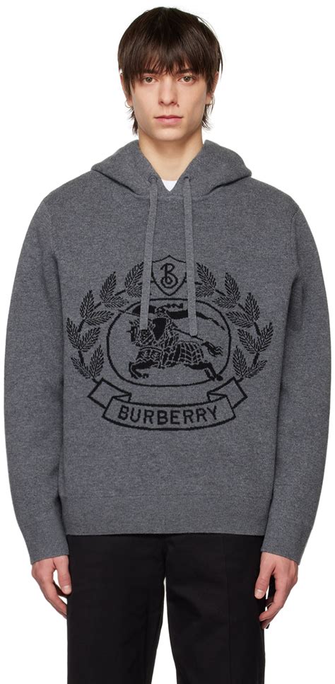 burberry gray hoodie|Burberry duck wool hoodie.